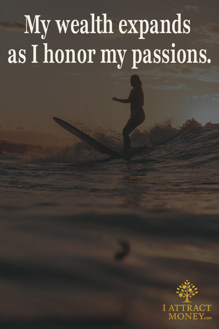 Daily Money Affirmation – My wealth expands as I honor my passions
